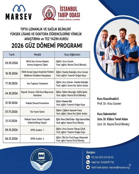 Araştırma ve Tez Yazım Kursu (3 Ekim-6 Aralık 2026)